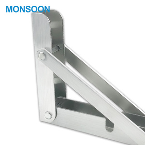 Supports d'étagère pliants en acier inoxydable robuste, table pliable, établi, bricolage, support triangulaire gain de place - Product Image 5