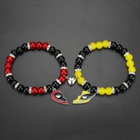 2 uds héroes muertos pulseras a juego para parejas mejor amigo pulseras de corazón a juego para Bff amistad joyería pulsera para parejas