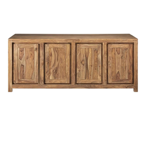 Buffet de salle à manger en bois massif sculpté à la main, meuble de rangement élégant pour salon - Product Image 1