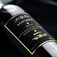 Logo estampage à chaud personnalisé autocollant adhésif doux velours toucher étiquette pour bouteille de vin