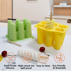 Offre Spéciale écologique bricolage fruits glace Popsicle plateau 6 cavités spirale yaourt barre moule réutilisable durable de qualité alimentaire Cube glace - Product Image 2