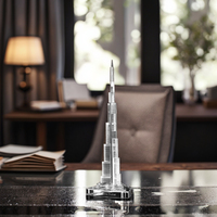 Vente en gros d'usine OEM / ODM Modèle de la tour Burj Khalifa en verre cristal, acceptant les tailles personnalisées