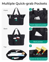 Sac fourre-tout personnalisé pour femmes, sac fourre-tout pliable avec fermeture éclair, sac à bandoulière de voyage, sac à main pour le travail