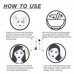 プロアップルプロ黒髪クリーム60ml * 2含みオリーブオイルなしアンモニア100% クイックグレー卸売価格 - Product Image 5