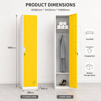 Armoire Métallique Bleue sur Mesure, Vente Directe Usine, pour Étudiants, Dortoirs, Rangement Vêtements et Chaussures, Option Armoire