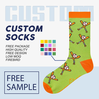 Chaussettes amusantes en coton/fibre de bambou respirantes à motif tricoté personnalisé pour un usage décontracté