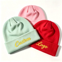 Bonnet en tricot polaire épais et uni, personnalisable avec logo, pour l'hiver et l'extérieur, vente en gros, polyvalent et tendance