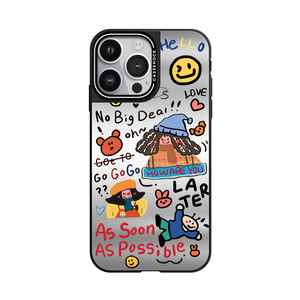 Các Graffiti Cô Gái Phim Hoạt Hình Bìa Điện Thoại Di Động Trường Hợp Ins Thiết Kế Mạ Điện Thoại Di Động Bìa Cho iPhone 13 14 15 16 Pro Max - Product Image 5