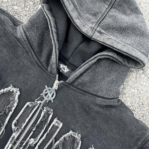 Customized Logo High Quality Unisex Casual 2 Piece <b>Set</b> Sportswear Patch Embroidery Breathable 100% Cotton Hoodie Flared - Product Image 3
