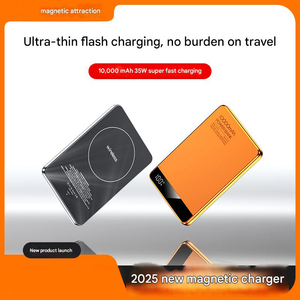 Banque d'alimentation sans fil magnétique portable à charge rapide 20W <span class=keywords><strong>Orange</strong></span> Design 5000/10000mAh avec affichage LED ultra-mince pour une utilisation en extérieur - Product Image 4