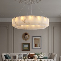 Luminaires décoratifs et lampes suspendues en marbre pour salon, personnalité créative, salle à manger, chambre à coucher, décoration de luxe, lustre moderne