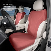 Coussin de siège de voiture fin d'été avec dossier, pour conducteur, en cuir Nappa OLIVER, universel et rafraîchissant