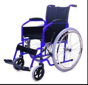 Fauteuil roulant médical pliable en acier chromé pour personnes handicapées, certifié CE, pour personnes âgées - Product Image 6