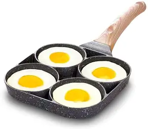 Sartén antiadherente para huevos, 4 tazas, sartén para freír huevos fritos, olla de aleación de aluminio, sartén para desayuno
