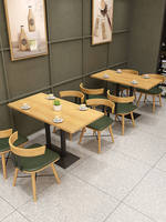 Nuevo Conjunto de Mesa y Sillas Ecológicas para Cafetería, Sillas de Restaurante, Cabinas de Restaurante Comerciales, Mesas Modernas de Madera Sólida