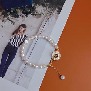 Zhuji <b>Pearl</b> Baroque <b>Bracelet</b> with 14K <b>Gold</b> Deposit Good Color Preservation Brand New 'Get Rich Money Buckle' Design - Product Image 4