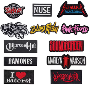 Stile Punk <span class=keywords><strong>Rock</strong></span> Roll ricamato banda di metallo Patch personalizzato ricamo all'ingrosso Patch per felpe abbigliamento accessorio indumento - Product Image 3