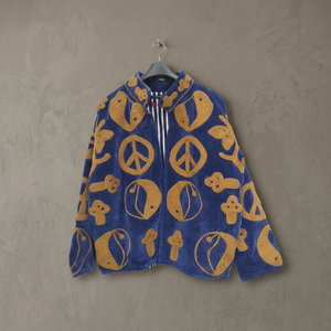 Chaqueta Decorativa de Terciopelo Bordado con Flores, Cuello Mandarín, Mangas Largas, Talla Grande para Adultos, Ropa de Primavera para Ocasiones Festivas - Product Image 1