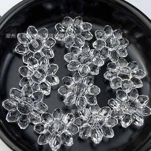 Acrylic Sunflower <b>Bead</b> Flower Shape For Bracelet Making DIY Jewelry Accessories 12mm Clear Transparent - Product Image 1