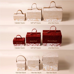 OEM Customized <b>Wedding</b> Candy Gifts Paper <b>Box</b> Colorful Bridesmaid Return Gifts Rigid Cardboard <b>Box</b> with Leather Handle - Product Image 3