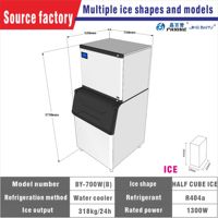 Machine à glaçons semi-carrés refroidie à l'eau de 318 kg, approuvée UKCA, machines à glaçons à économie d'énergie pour les magasins de détail, les salons de thé, les cafés
