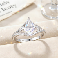 Bague en argent sterling 925 avec zircon 5A en forme de cerf-volant, fabrication sur mesure en gros