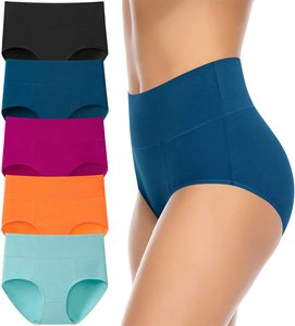 Quần lót nữ cotton chất liệu thun trơn màu, cạp cao, bán buôn, size lớn, nhận đặt may theo yêu cầu - Product Image 6