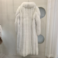 Manteau en fourrure de renard cristallisé, grande taille, mode, fourrure de renard blanche, fourrure de renard chinoise