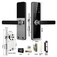 Cerradura Inteligente Antirrobo e Impermeable SINON, Cerradura Digital para Exteriores con WiFi Tuya, Teclado, Código, Huella Dactilar, Aleación de Aluminio, para Puerta de Madera/Aluminio