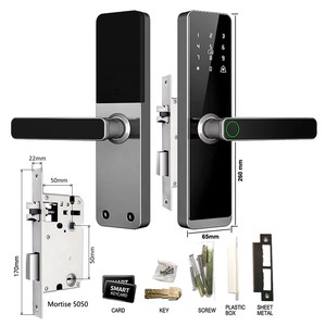 SINON ระบบล็อคประตูอัจฉริยะกันขโมยกันน้ำ รองรับ Tuya WiFi สำหรับภายนอกอาคาร พร้อมแป้นกดรหัสดิจิตอล สแกนลายนิ้วมือ วัสดุอลูมิเนียมอัลลอยด์ ใช้ได้กับประตูไม้/อลูมิเนียม - Product Image 2