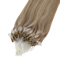 Usine prix de gros Micro boucle liens Double dessiné Nano Micro anneau cuticule aligné Micro lien Extensions de cheveux humains vague de corps