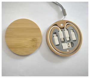 OEM công ty Quà Tặng biểu tượng tùy chỉnh 60W du lịch 6 trong 1 Tre hộp lưu trữ OTG Adapter Cáp dữ liệu nhanh chóng từ tính sạc cáp USB Kit - Product Image 4