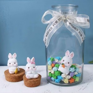 Bocaux de rangement en forme de lapin avec couvercle en liège, plusieurs tailles, pour Pâques, usage intérieur - Product Image 2