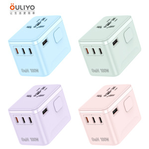 OULiYO GaN Travel Adapter 100W 5 Ports PD <b>Fast</b> <b>Charging</b> Global <b>Plug</b> Laptop Charger - Product Image 2