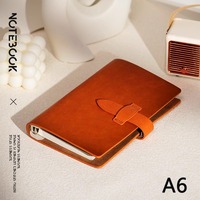 Hochwertiges Weiches Leder Zweischichtiges Rindsleder Abnehmbarer Ringbinder Modell HY015-A6 Abschluss-Prüfungs-College A6 Loseblatt-Notizbuch