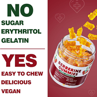 Gummies 6-en-1 à la berbérine et à la cannelle de Ceylan, saveur fruitée, sans sucre, pour adultes, soutien immunitaire et digestif, favorise la santé cardiaque