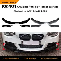 Kit de esquina de divisor de alerón de labio delantero para BMW 1 Series F20 F21 2012-2014 Early M Sport Actualización de cuerpo de parachoques delantero de fibra de carbono