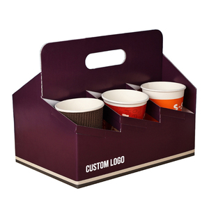 Tùy chỉnh có thể tái chế đưa ra cốc tàu sân bay chủ hộp sóng giấy dùng một lần cốc cà phê uống lấy đi cup chủ với xử lý - Product Image 5