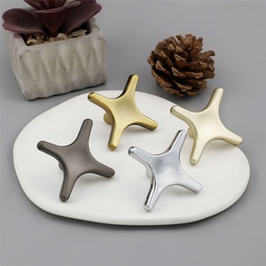 Poignée étoile croisée minimaliste moderne, style minimaliste, luxe léger, pour tiroir, armoire, porte, à trou unique, en zinc, 96 mm, pour commodes - Product Image 4