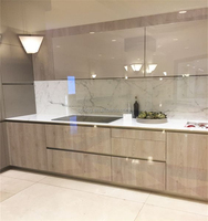 Lemari Dapur Aluminium Berkualitas Tinggi Harga Pabrik Cina Ukuran Sesuai Pesanan Pintu Kaca Aluminium Tahan Air Lemari Dapur