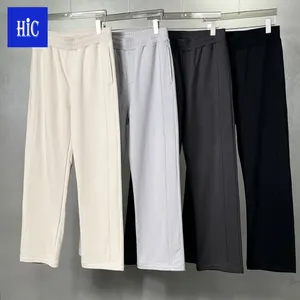 custom logo factory elastic waist oversized pants men oem jogger pants wide leg thick sweatpants