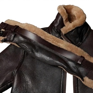 Veste en cuir véritable vintage B3 pour homme, doublée de fourrure synthétique, avec logo personnalisé - Product Image 5