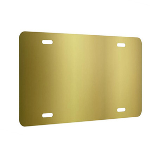 <span class=keywords><strong>Plaque</strong></span> d'<span class=keywords><strong>immatriculation</strong></span> vierge en aluminium plaqué or - Product Image 1