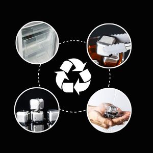 Ensemble promotionnel de glaçons en acier inoxydable 304 pour vin, outil à glaçons rapide en métal, artefact à glaçons en acier inoxydable, bac à glaçons - Product Image 3