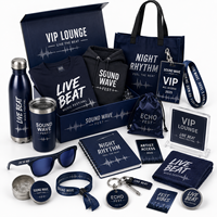 Paquete de suministros personalizados para voluntarios con insignia de tripulación, pulsera, bolígrafo, cuaderno y bolsa para el personal de organizaciones de festivales