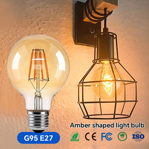 G95 E27 светодиодная лампа Янтарная лампа с регулируемой яркостью Янтарная структурная спиральная лампа накаливания - Product Image 1
