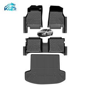 Tapis de sol de voiture sur mesure en TPE antidérapant, imperméable, 5D, couverture complète, pour Nissan Versa 2024 (lot de 3) Noir/Beige - Product Image 1