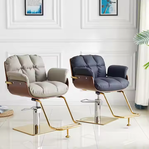 Silla de Peluquería Estilo Vintage Cabecero-Rosa Base Redonda Fregadero Sala Reposacabezas - Product Image 1