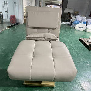 Mesa de Masaje de Salón de Lujo con Base Rectangular Ajustable de PU Dorado, Diseño Moderno para Hotel y Uso en Exteriores - Product Image 3