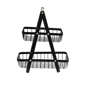 Single-Sided Light Duty Metal Kitchen Utensil Rack <b>Storage</b> <b>Basket</b> for Efficient Organization of <b>Vegetables</b> and Fruit - Product Image 4
